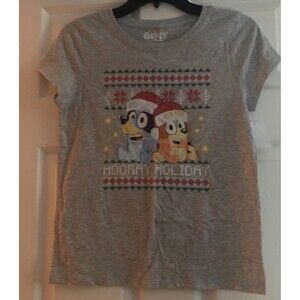 Girls Bluey Christmas T-Shirt Size 4/5 NWT B5